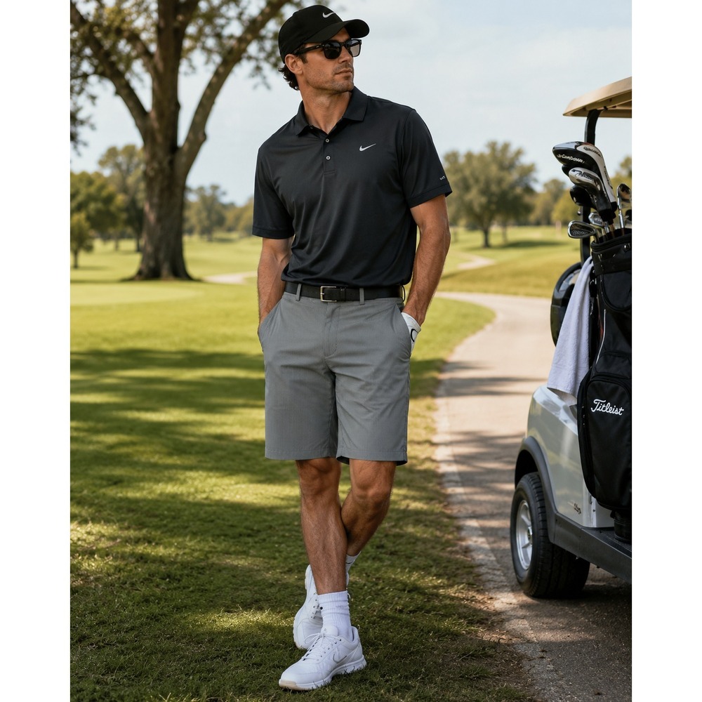 Nike Golf Dri Fit Tour Performance Shorts Mens Size 36 Gray Stripe 10.5" Inseam - Picture 13 of 13